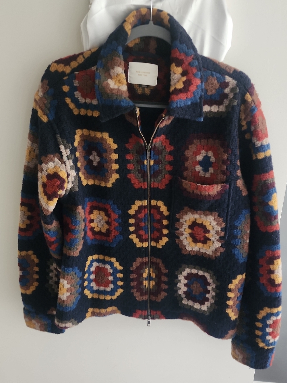 Aime Leon Dore Wool-Blend Multicolor Zip Jacket – Navy Base